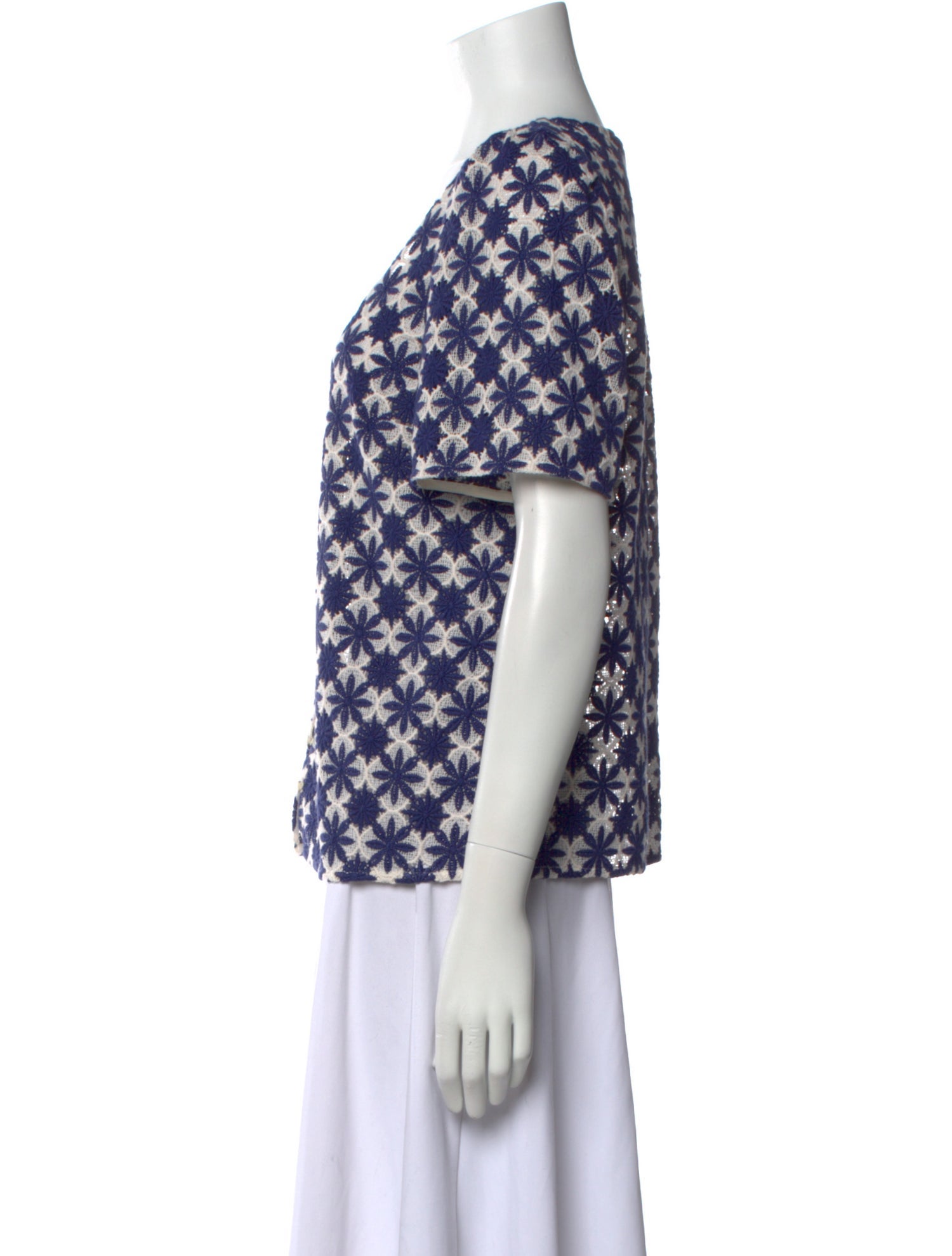 Sézane Printed V-Neck Blouse