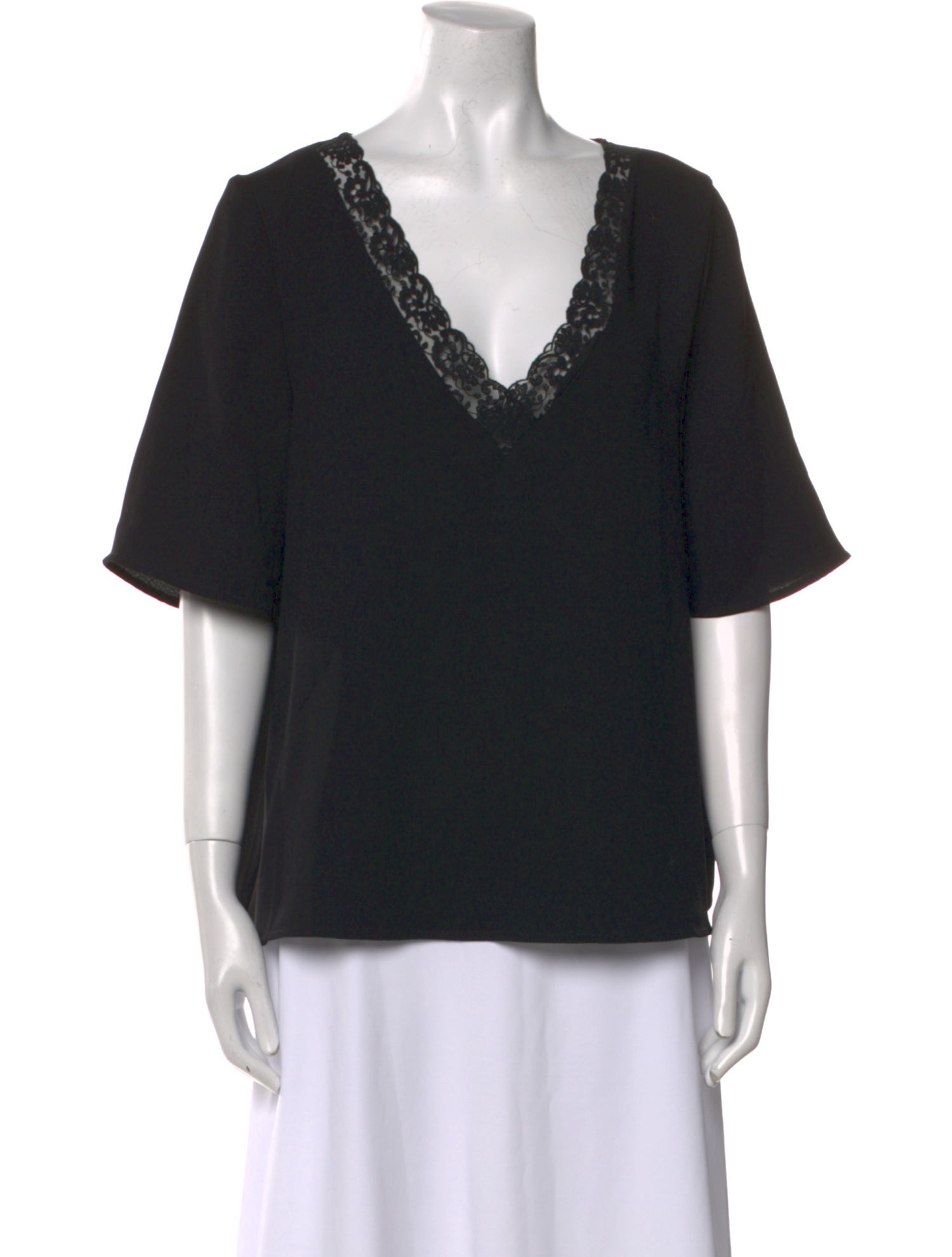 Sézane V-Neck Short Sleeve Blouse