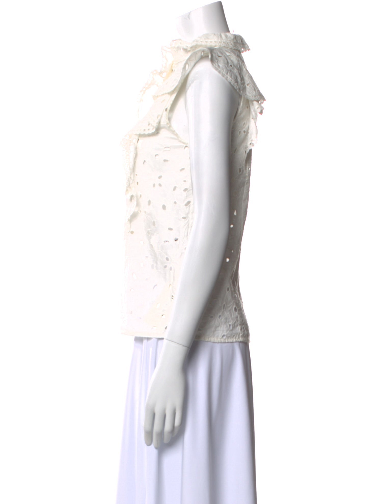 Sézane Mock Neck Sleeveless Blouse