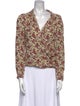 Sézane Floral Print V-Neck Blouse