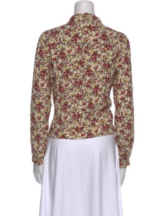 Sézane Floral Print V-Neck Blouse