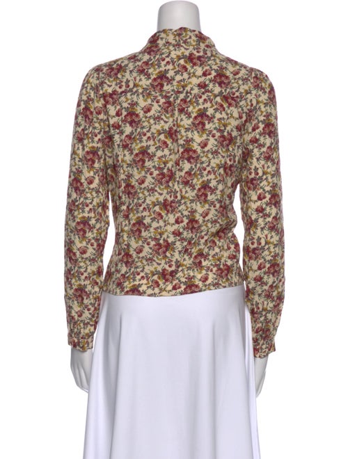 Sézane Floral Print V-Neck Blouse