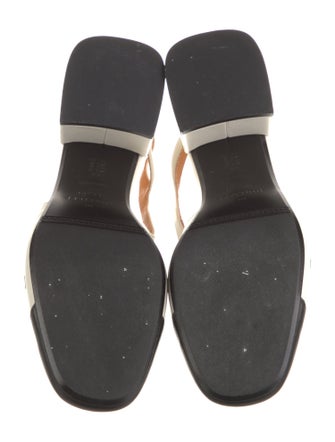 Sézane Leather Colorblock Pattern Slingback Sandals