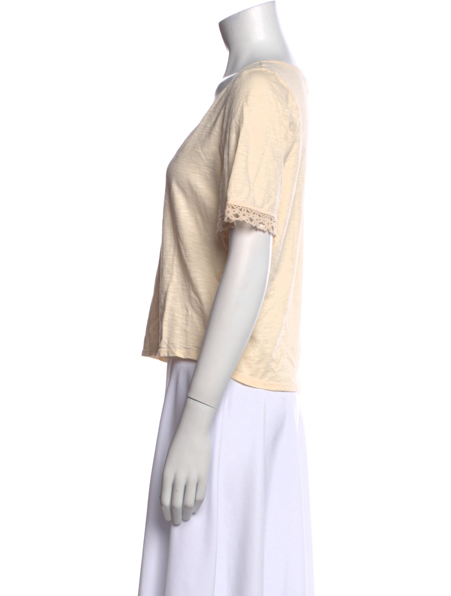 Sézane V-Neck Short Sleeve Top