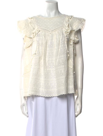 Sézane Scoop Neck Short Sleeve Blouse