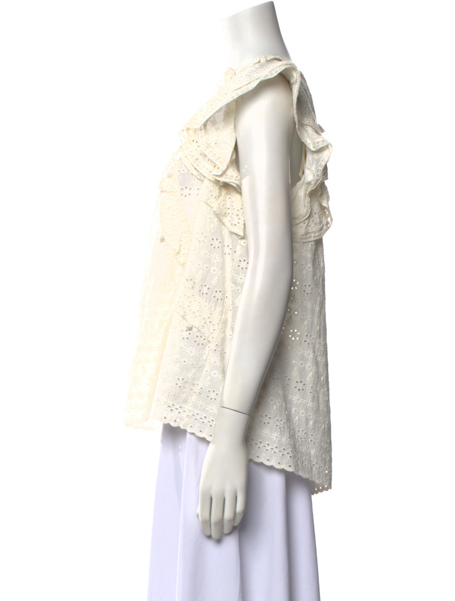 Sézane Scoop Neck Short Sleeve Blouse