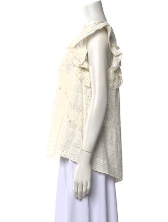 Sézane Scoop Neck Short Sleeve Blouse