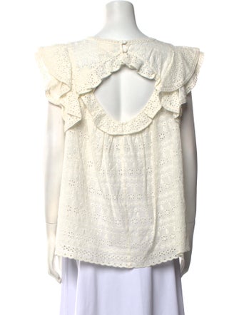 Sézane Scoop Neck Short Sleeve Blouse