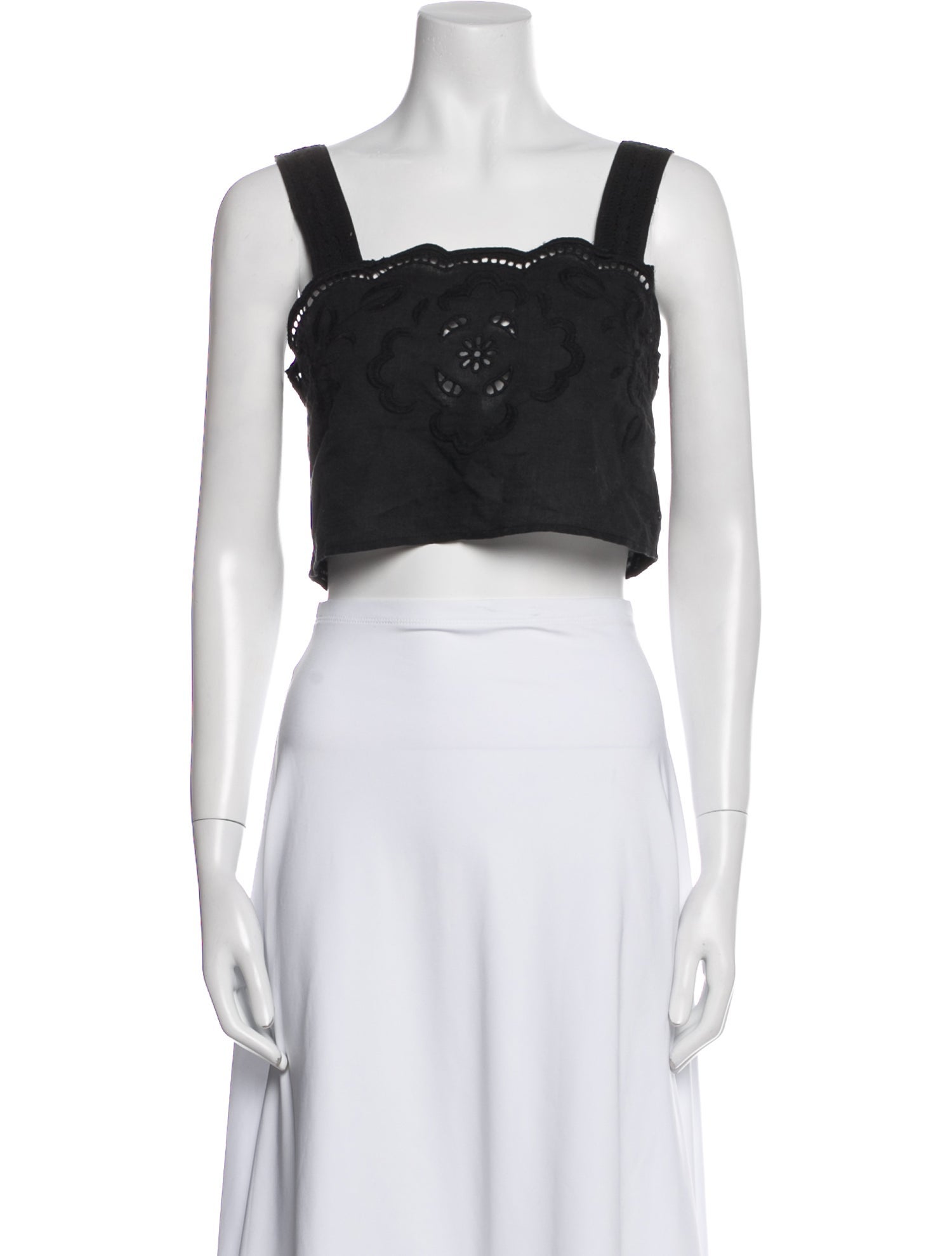 Sézane Square Neckline Sleeveless Crop Top