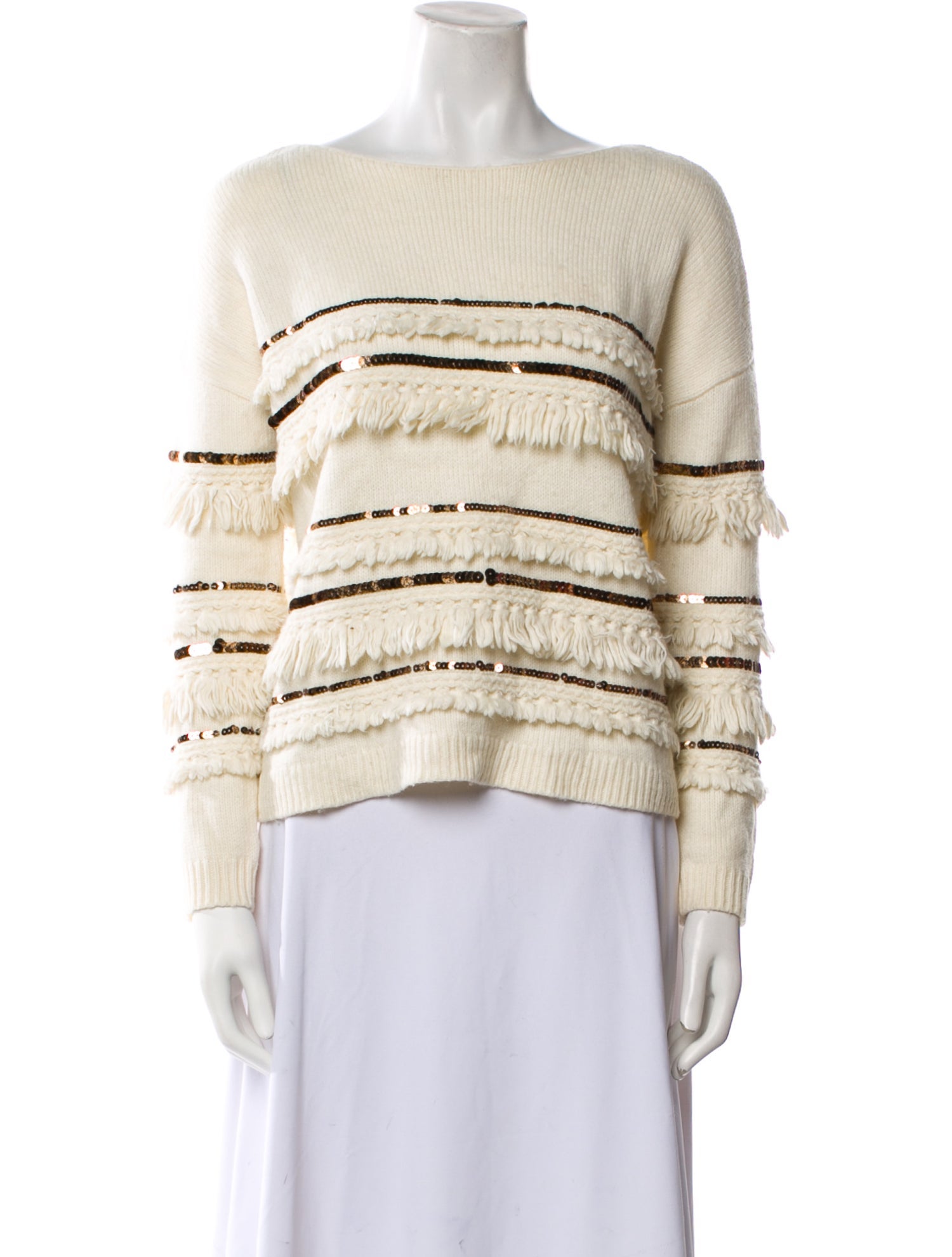 Sézane Striped Bateau Neckline Sweater