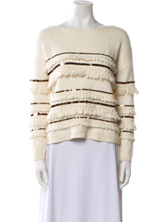 Sézane Striped Bateau Neckline Sweater