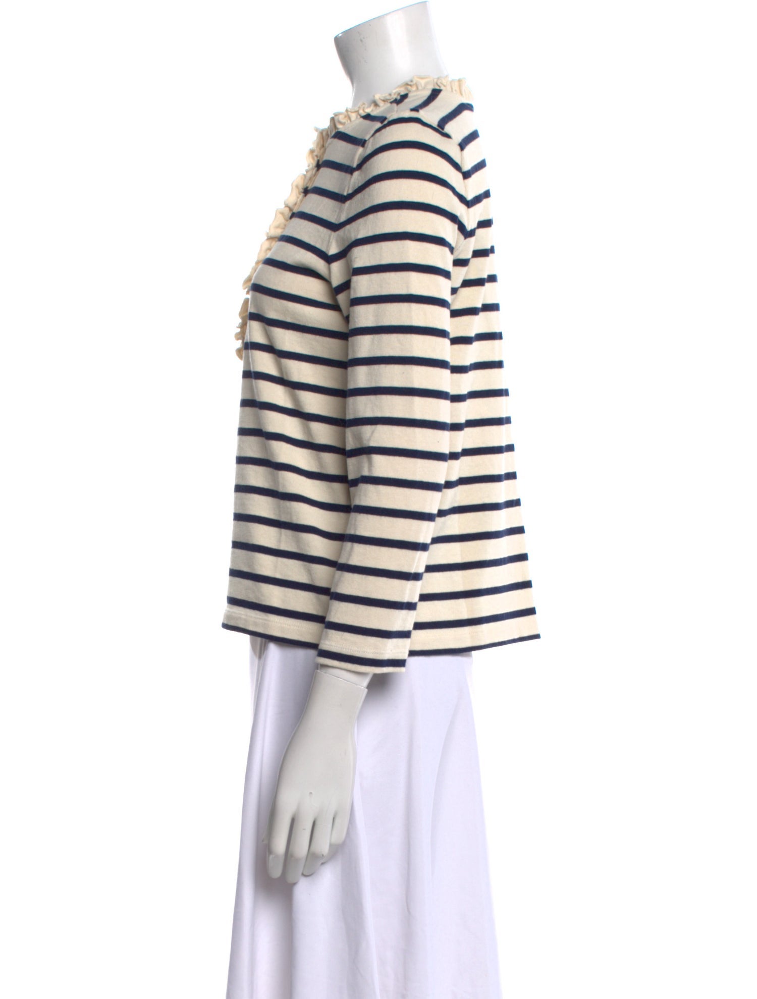 Sézane Striped Crew Neck Top