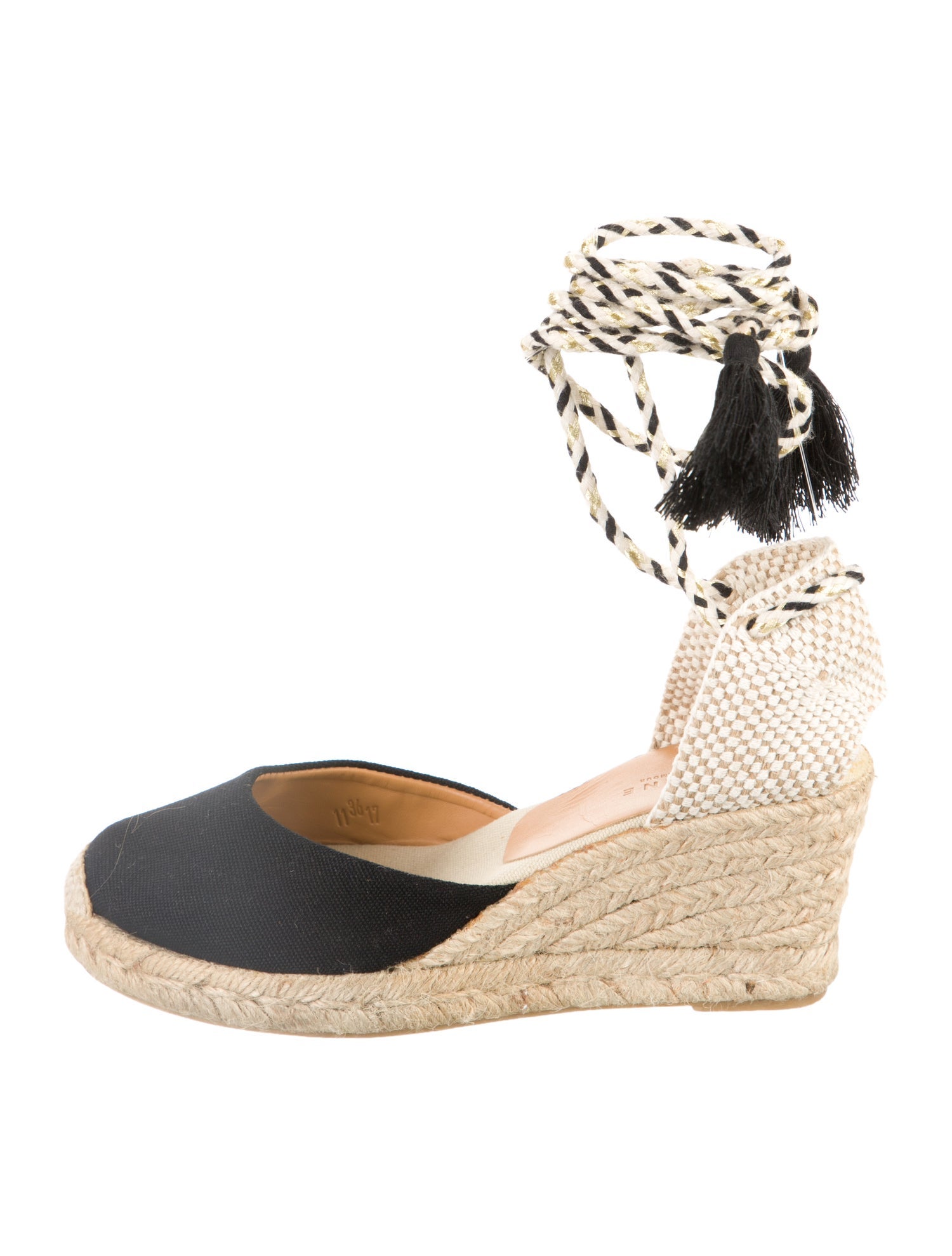 Sézane Canvas Colorblock Pattern D'Orsay Pumps