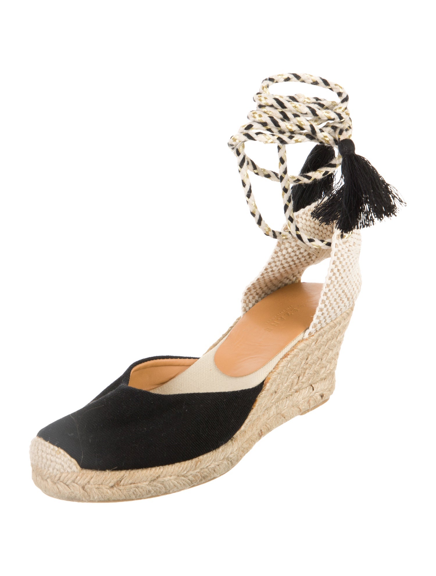 Sézane Canvas Colorblock Pattern D'Orsay Pumps