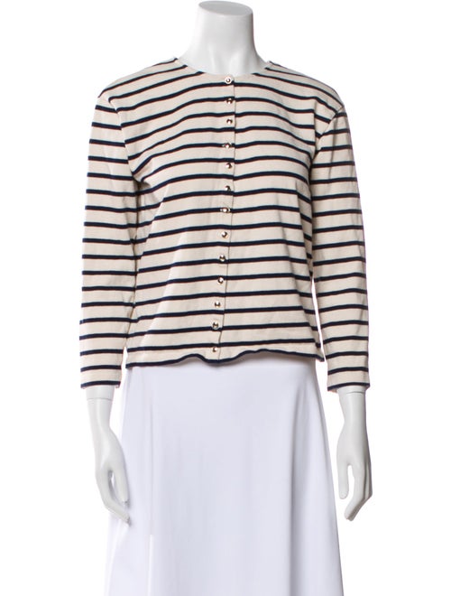 Sézane Striped Crew Neck Crop Top