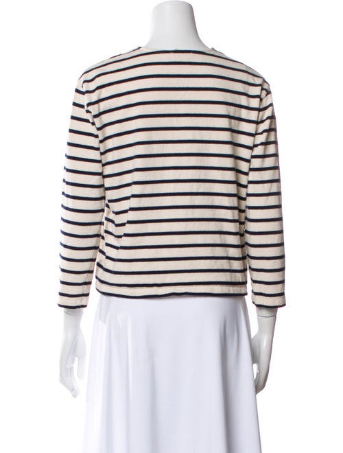 Sézane Striped Crew Neck Crop Top