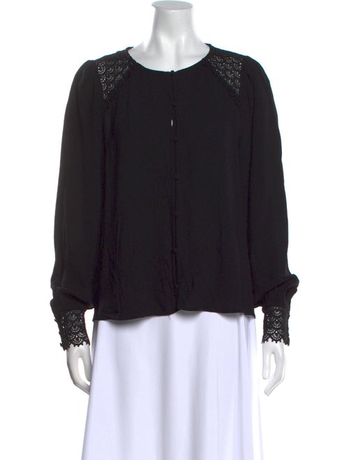 Sézane Silk Crew Neck Blouse