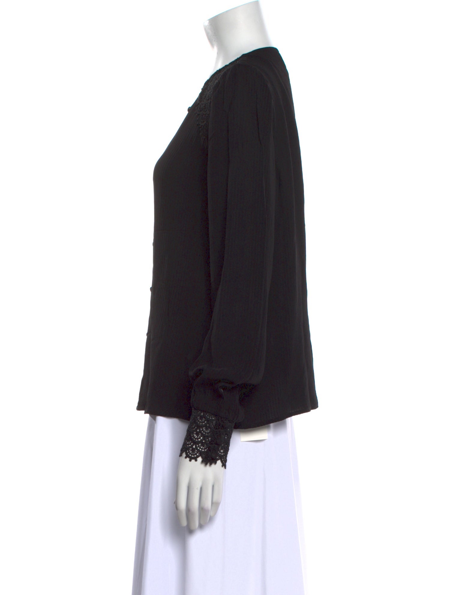 Sézane Silk Crew Neck Blouse