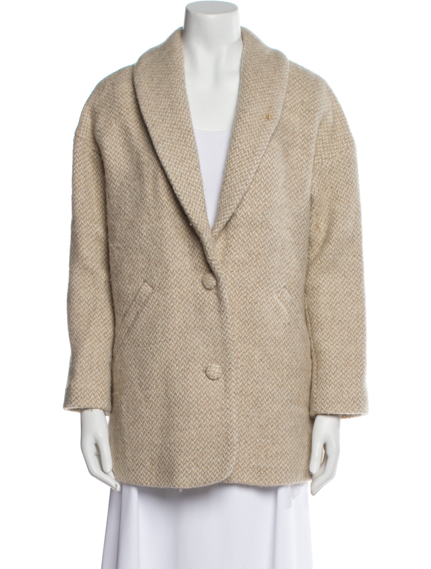 Sézane Wool Faux Fur Coat