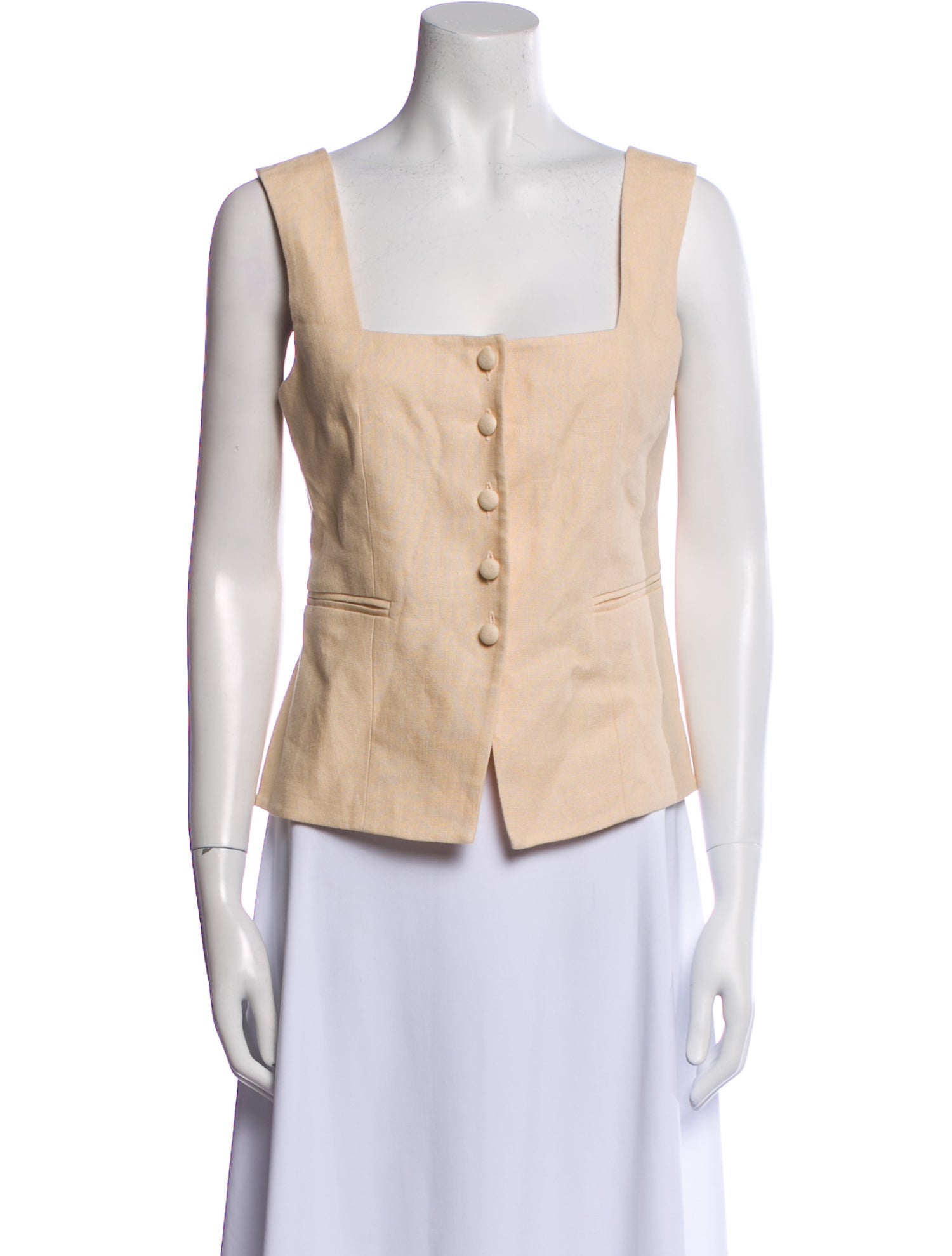 Sézane Linen Square Neckline Crop Top w/ Tags
