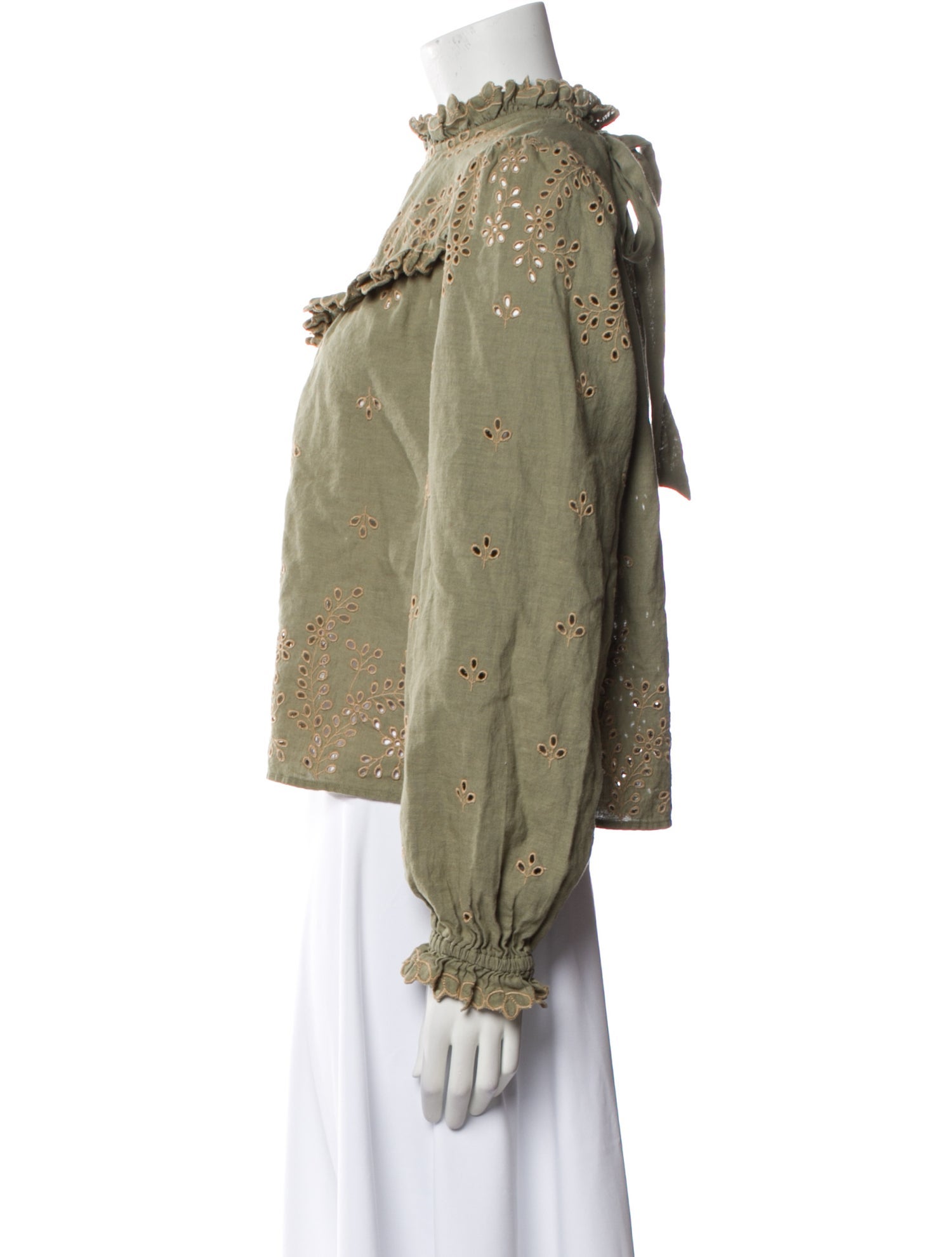 Sézane Mock Neck Long Sleeve Blouse