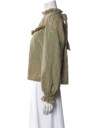 Sézane Mock Neck Long Sleeve Blouse