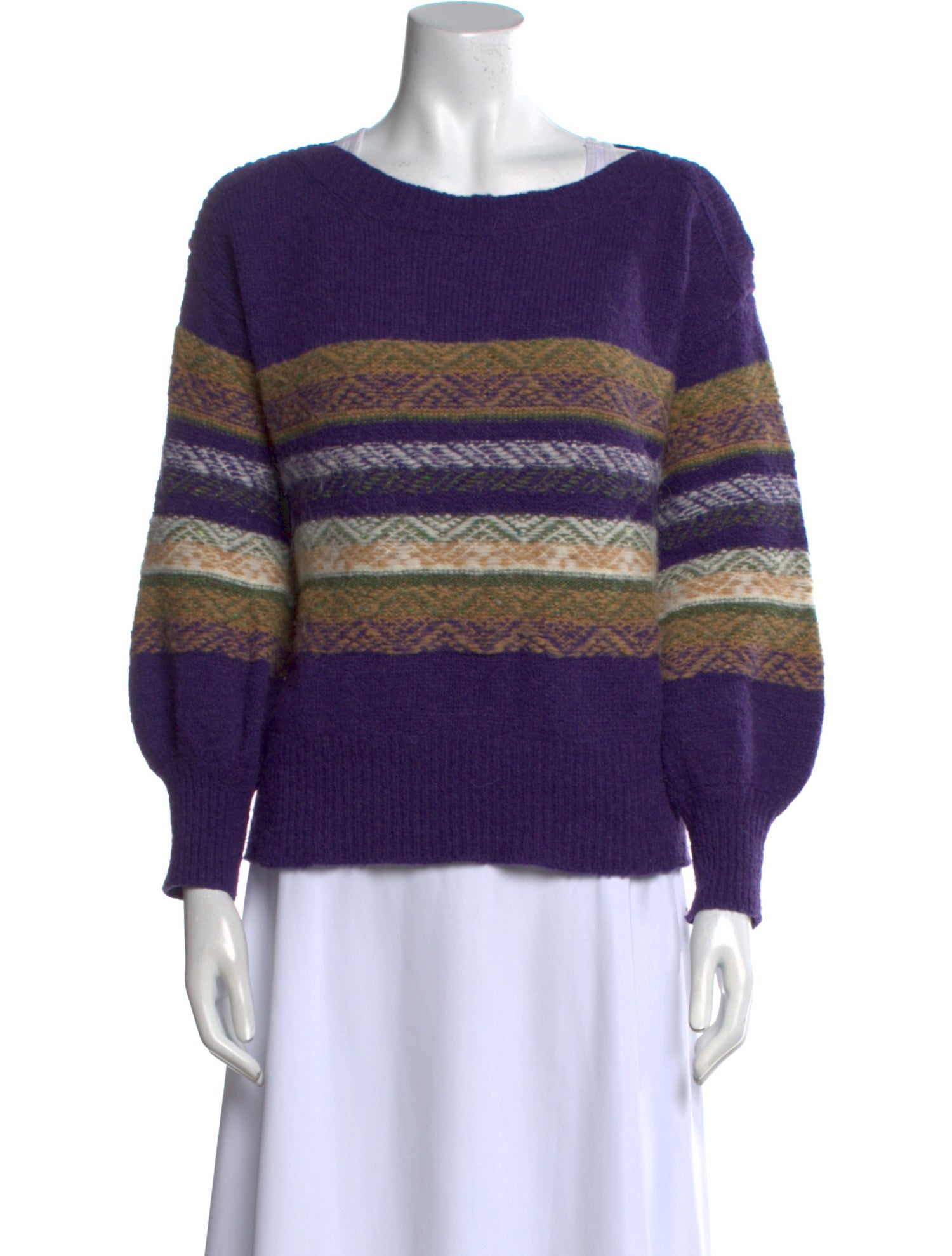 Sézane Striped Bateau Neckline Sweatshirt