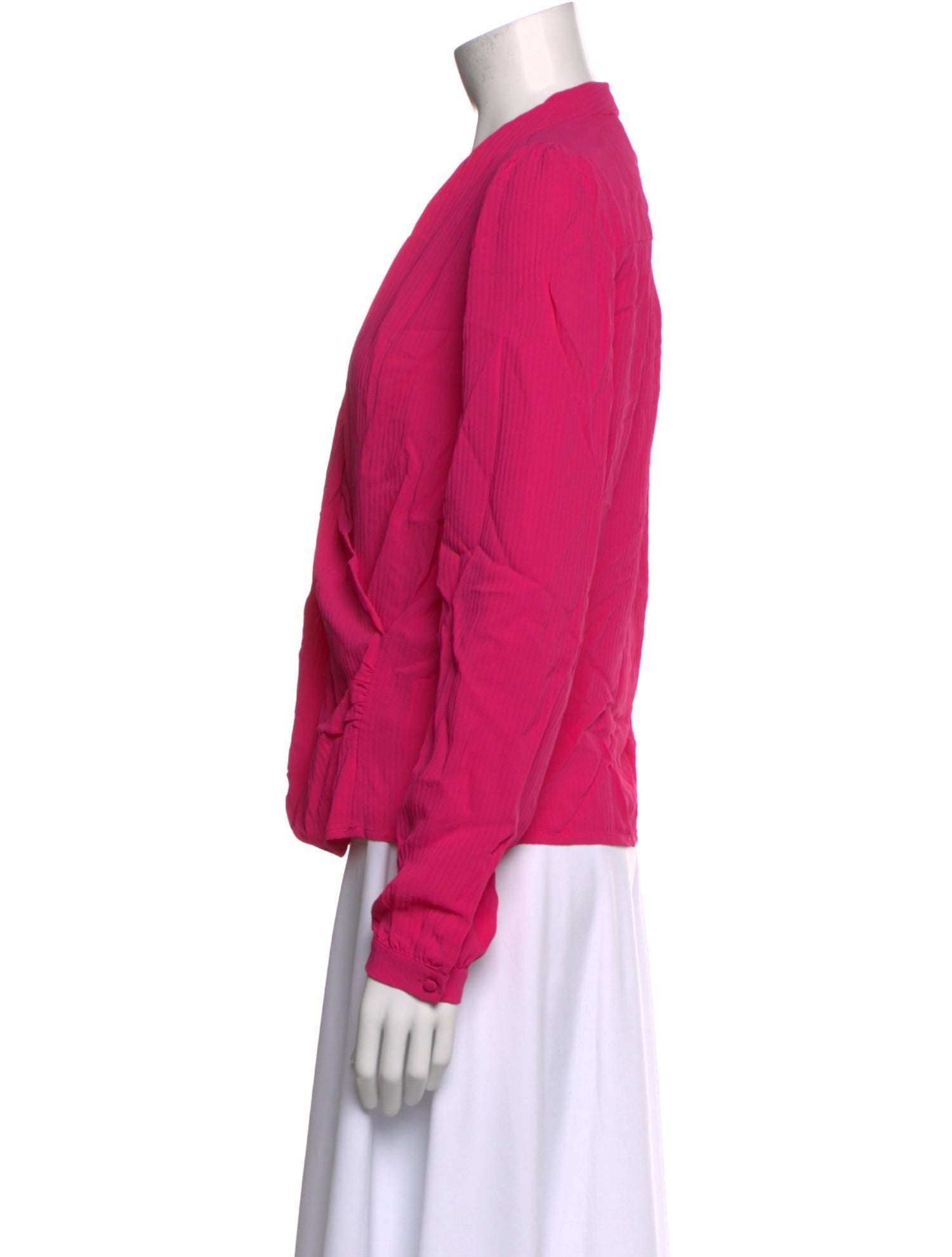 Sézane V-Neck Long Sleeve Blouse