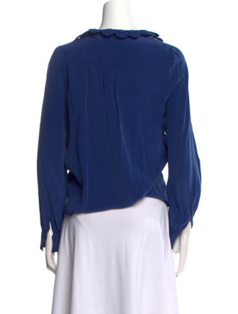 Sézane Silk V-Neck Blouse