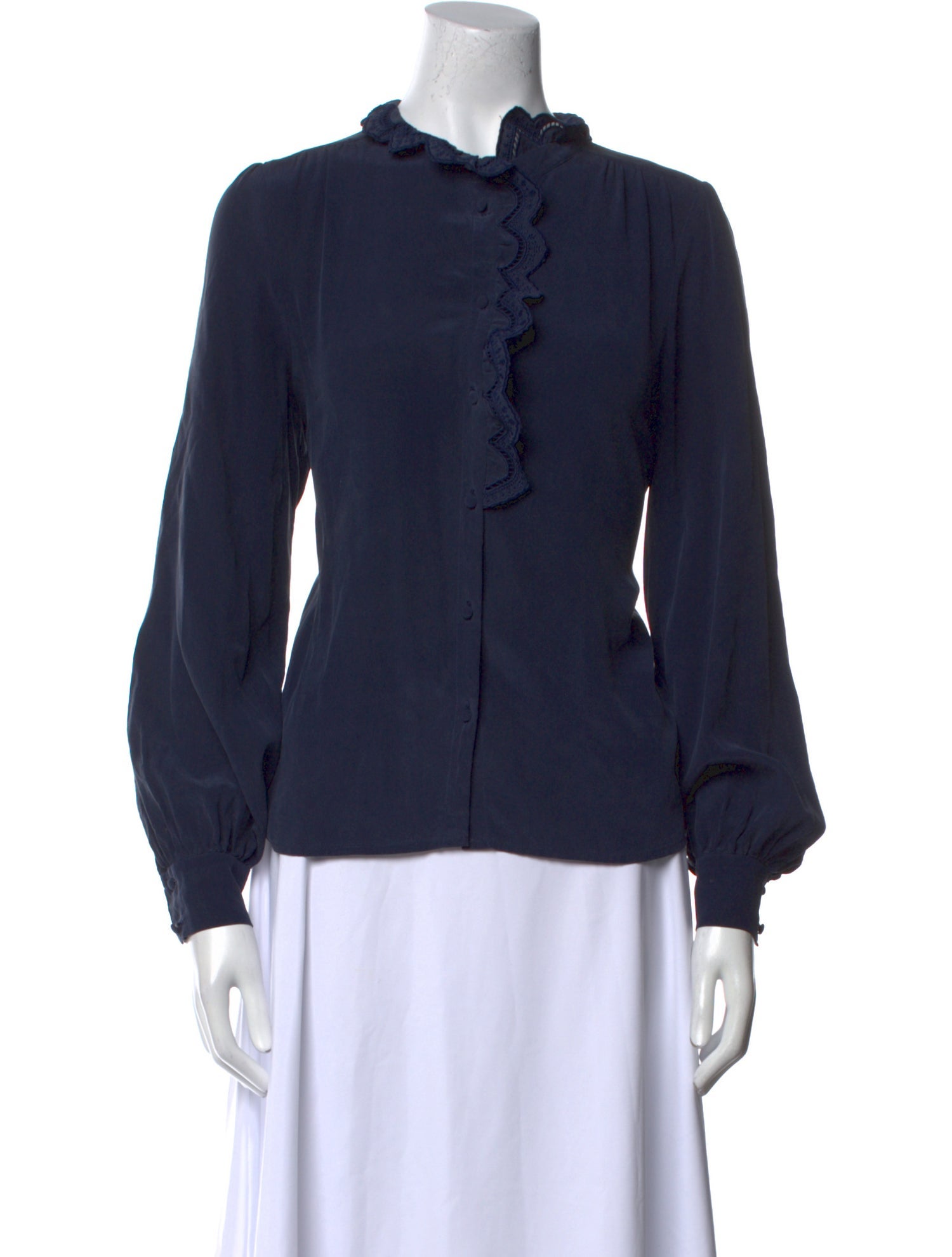 Sézane Silk Mock Neck Sweatshirt