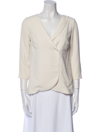 Sézane V-Neck Three-Quarter Sleeve Blouse