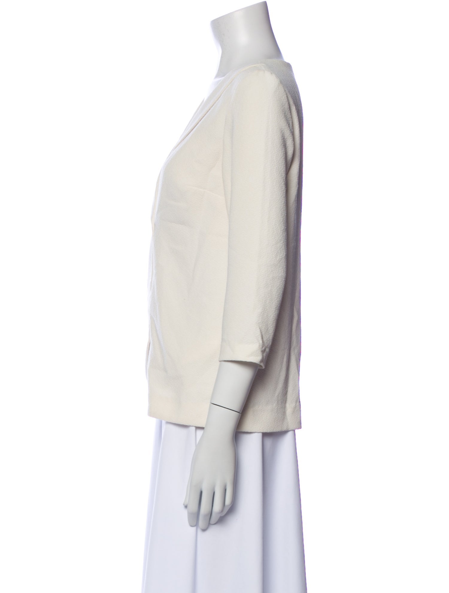 Sézane V-Neck Three-Quarter Sleeve Blouse