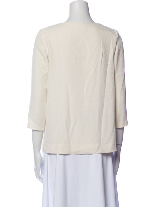 Sézane V-Neck Three-Quarter Sleeve Blouse