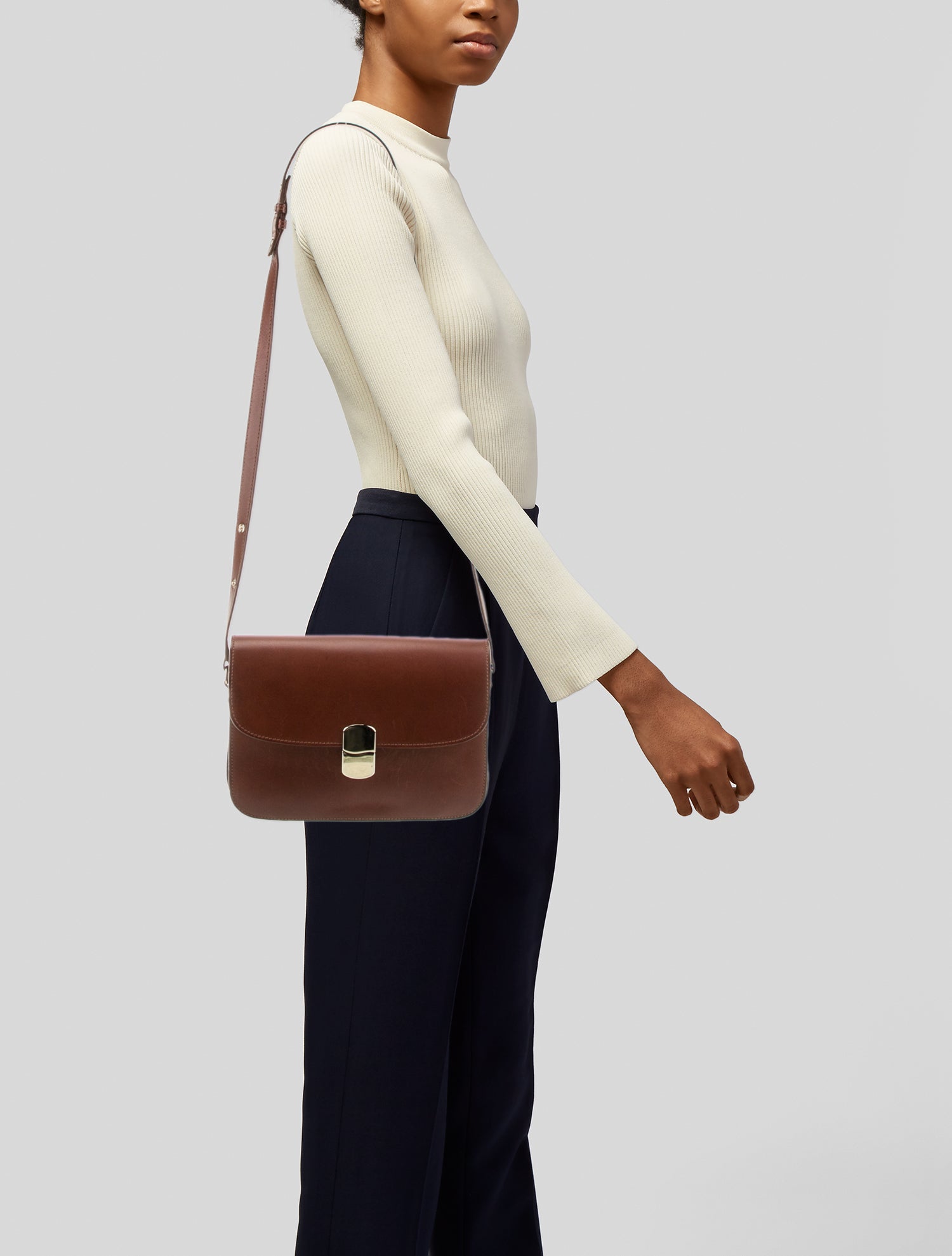 Sézane Leather Crossbody Bag