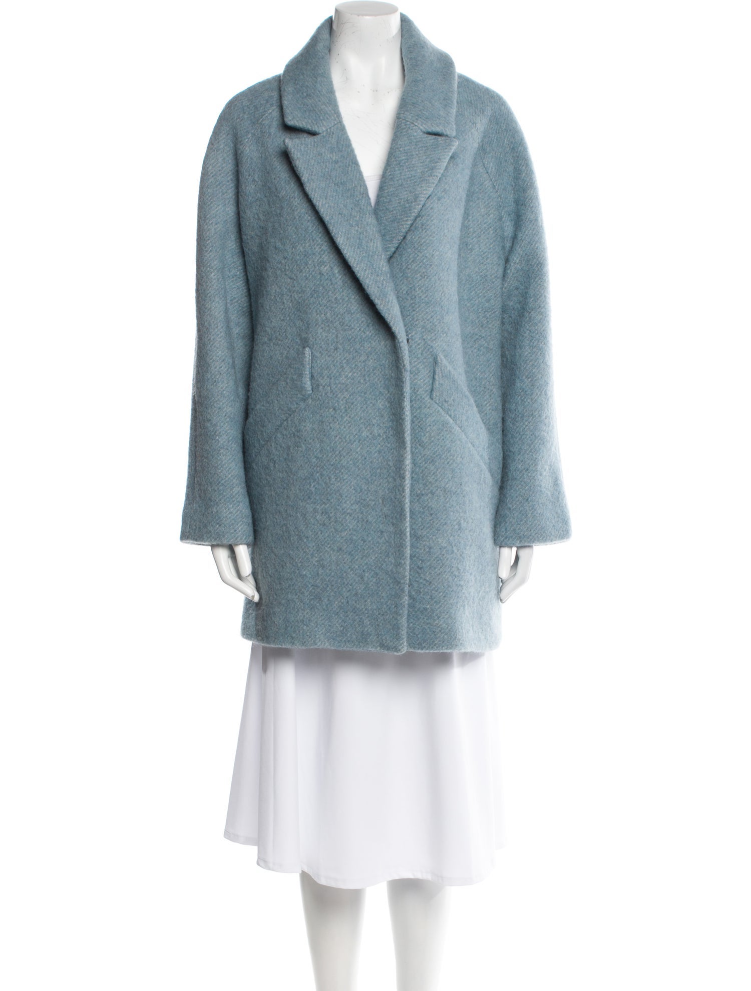 Sézane Virgin Wool Faux Fur Coat