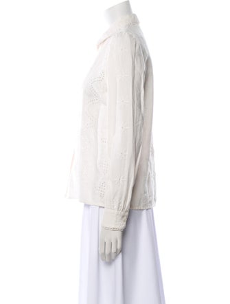 Sézane Linen Long Sleeve Button-Up Top