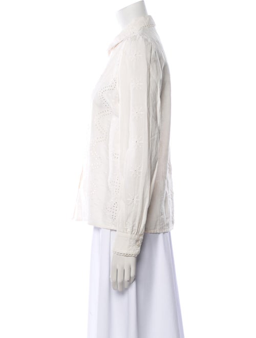 Sézane Linen Long Sleeve Button-Up Top