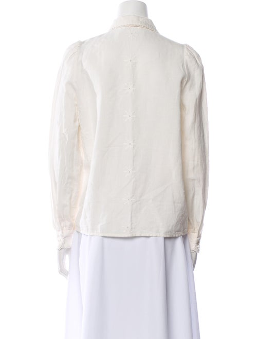 Sézane Linen Long Sleeve Button-Up Top