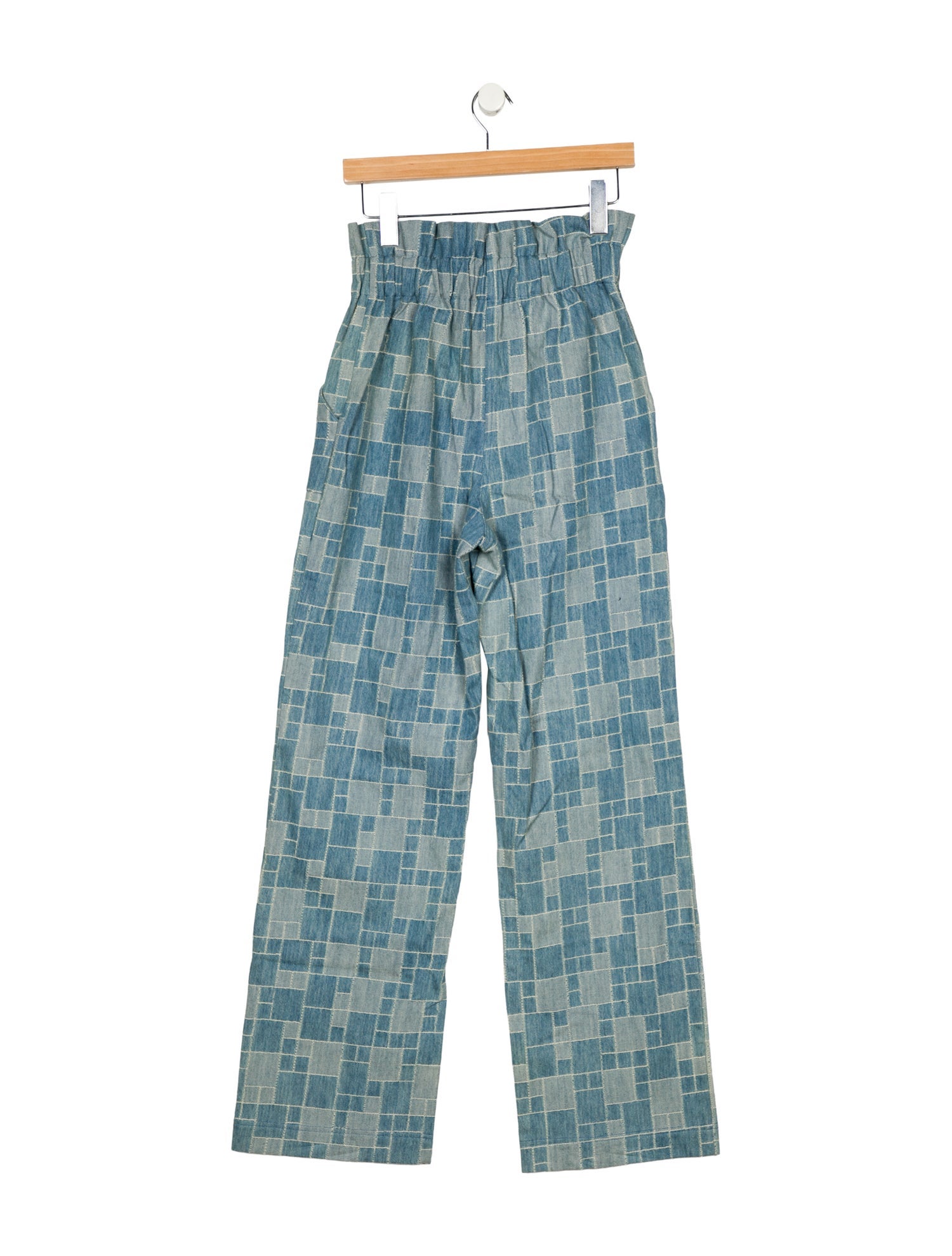 Sézane Plaid Print Wide Leg Pants