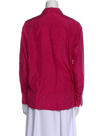 Sézane Silk Long Sleeve Button-Up Top