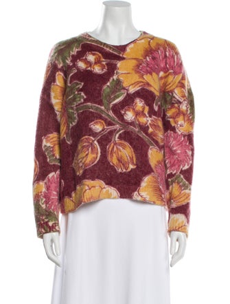 Sézane Floral Print Scoop Neck Sweater