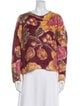 Sézane Floral Print Scoop Neck Sweater