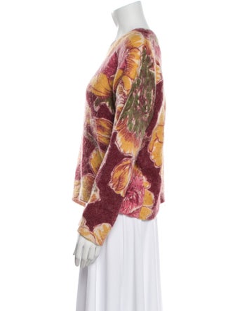 Sézane Floral Print Scoop Neck Sweater