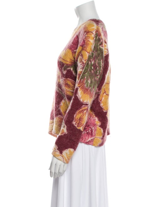 Sézane Floral Print Scoop Neck Sweater