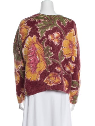 Sézane Floral Print Scoop Neck Sweater