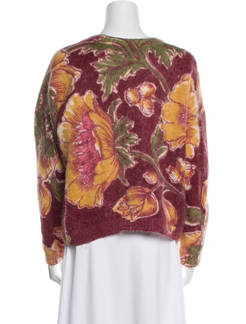 Sézane Floral Print Scoop Neck Sweater