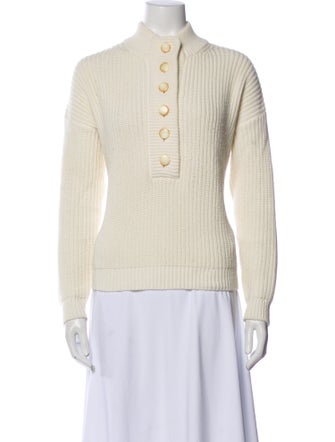 Sézane Mock Neck Long Sleeve Polo