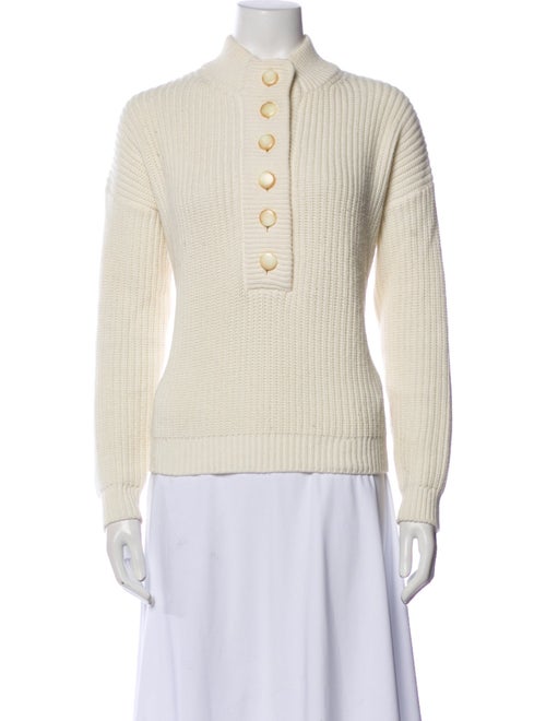 Sézane Mock Neck Long Sleeve Polo