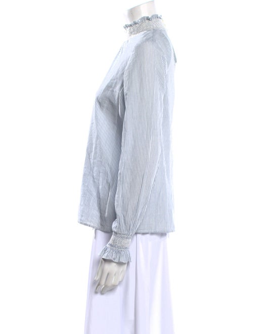 Sézane Striped Mock Neck Blouse