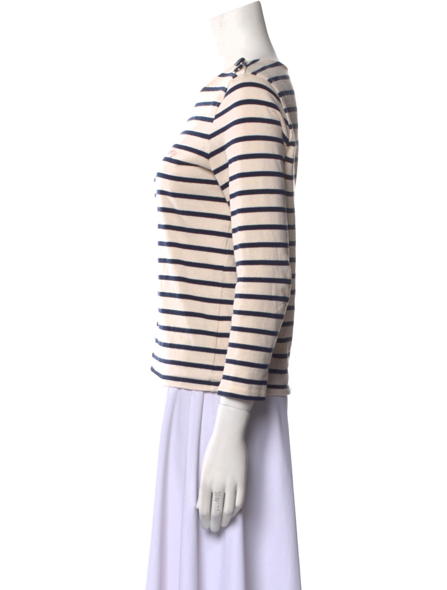 Sézane Striped Crew Neck Top